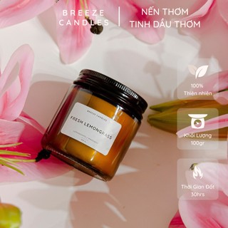 [6 mùi hương] NẾN THƠM THIÊN NHIÊN HŨ 100GR (~30 giờ đốt)