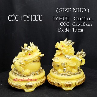 [ GIÁ 1 CẶP -  Size nhỏ ]  CÓC + TỲ HƯU phong thủy [ Bột đá + composite ]