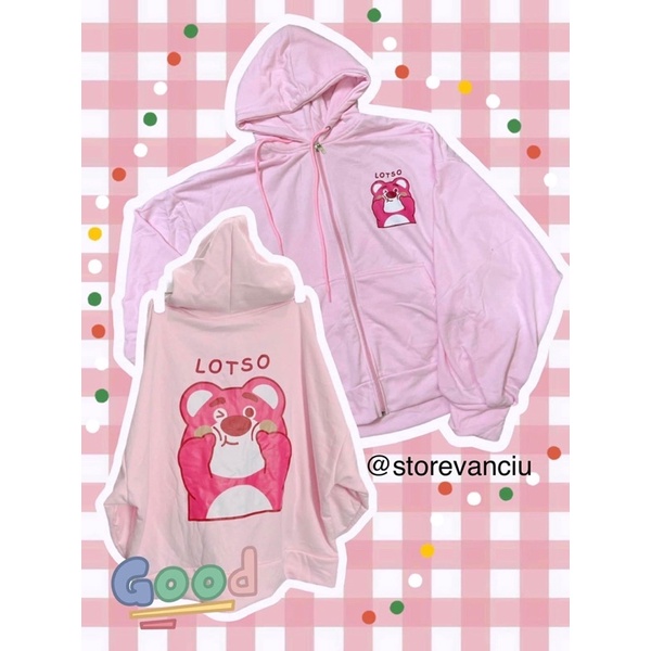 Áo khoác hoodie form rộng Gấu LOTSO[CÓ ẢNH THẬT], Áo khoác hoodie form rộng nam nữ chất nỉ ngoại dày dặn