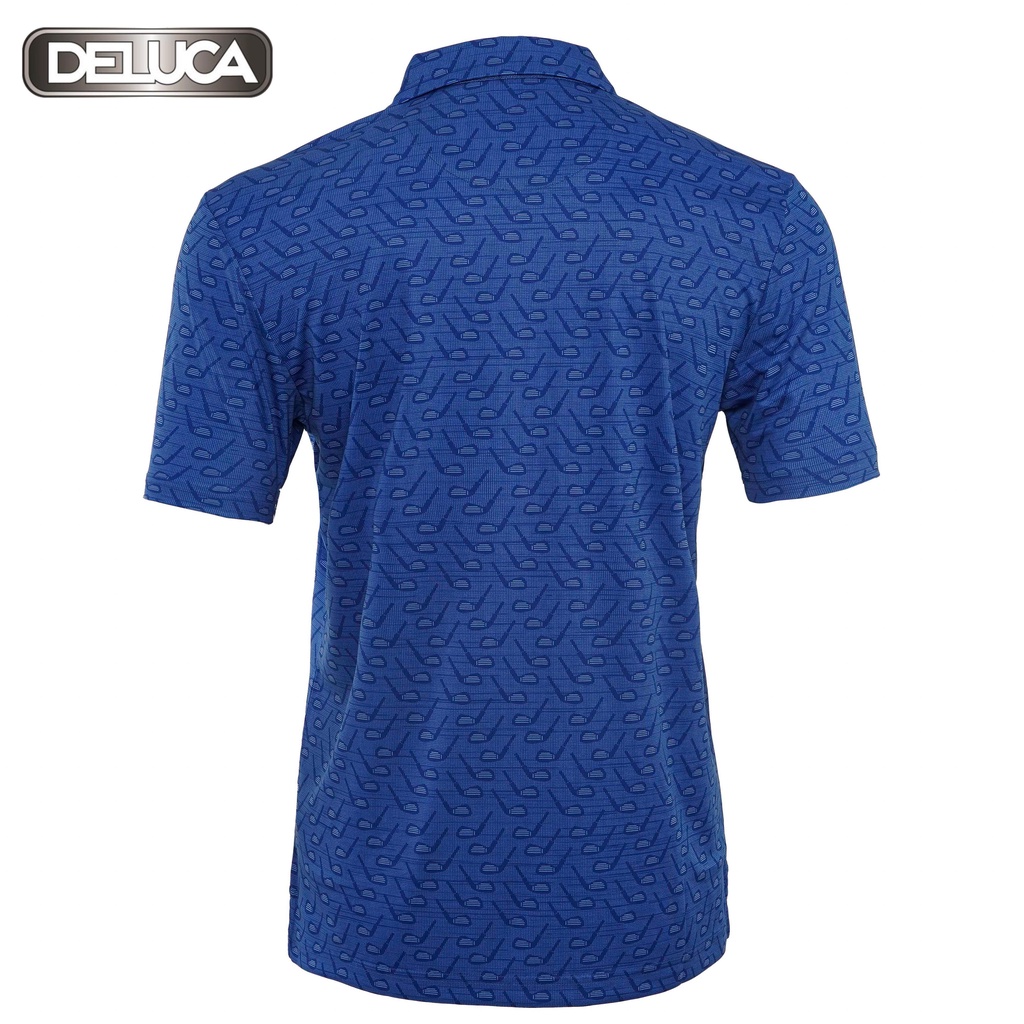 Áo Polo Nam Shirt MS05-DELUCA,Họa Tiết Hình Gậy Golf Màu Xanh -Áo PoLo Chơi Golf Có Cổ- Áo POLO Chơi Thể Thao