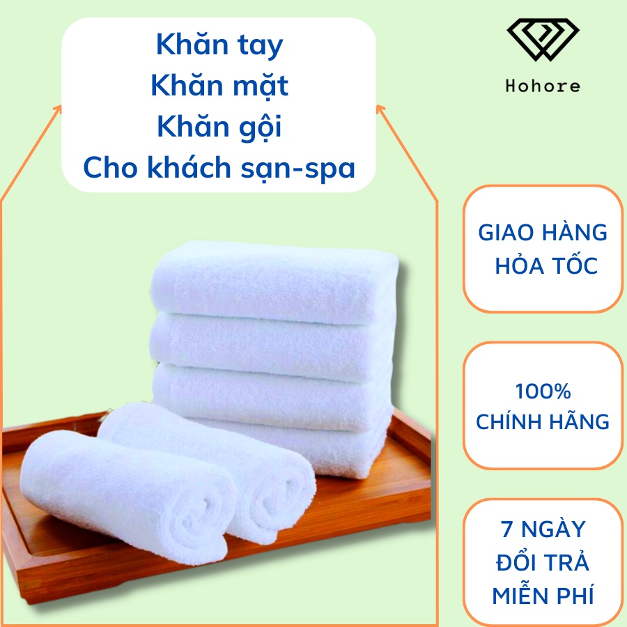 Khăn tay, Khăn mặt, khăn gội Phong Phú cho khách sạn, spa, khăn cotton kích thước 30x50, 34x82, 35x75 thấm hút tốt