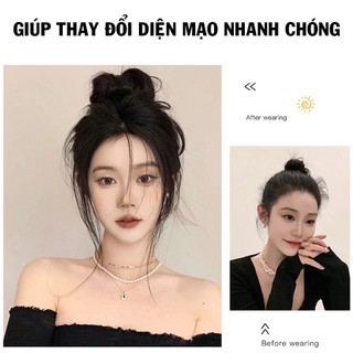 Búi rối - búi tóc thật - búi tóc rối mini phong cách Hàn Quốc