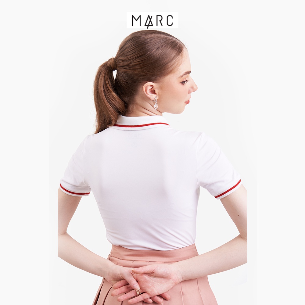 Áo polo nữ MARC FASHION form nhỏ thêu trái tim phối viền vải mềm mịn mát CBNT021623