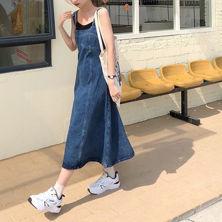 Váy yếm jean 2 dây chất denim khoá sau ulzzang - 247store - Yemjeankhoasau122