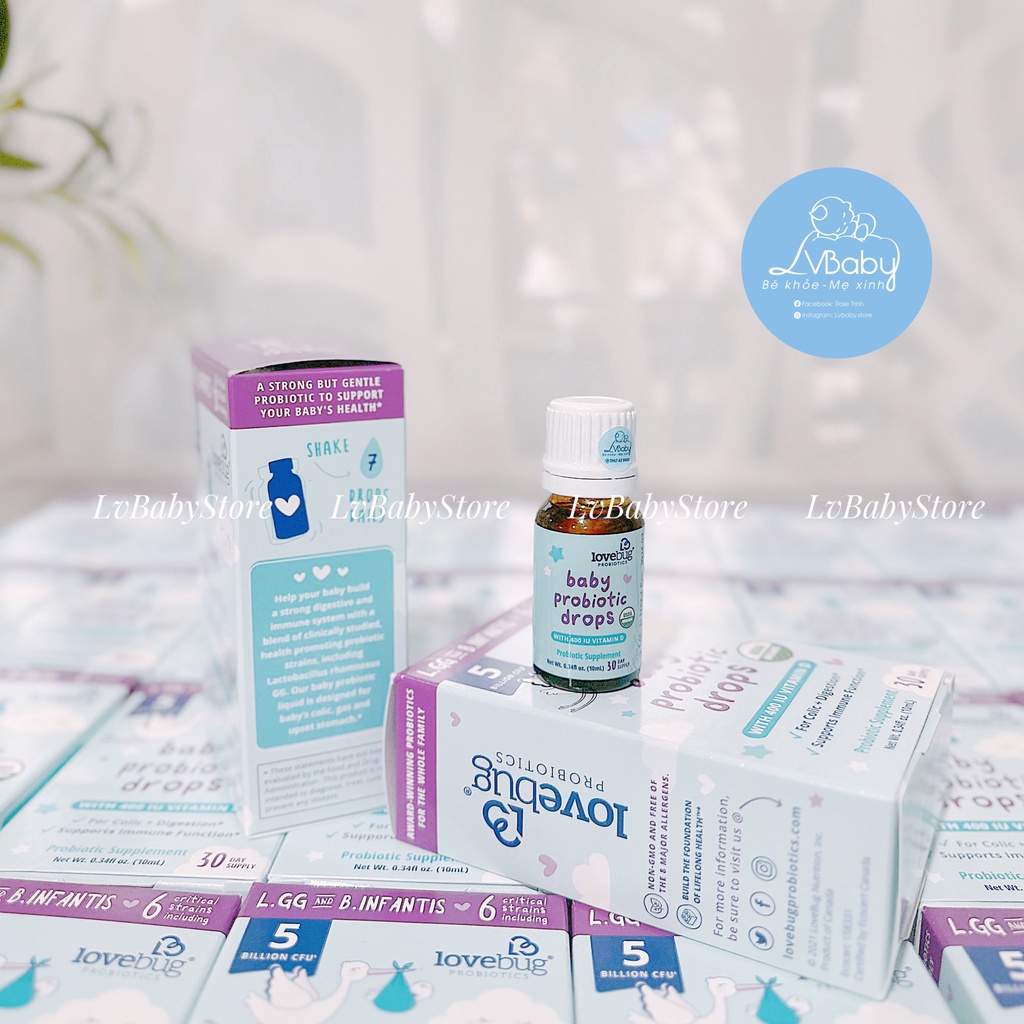Lovebug Nhỏ Giọt + Vitamin D3 cho bé sơ sinh