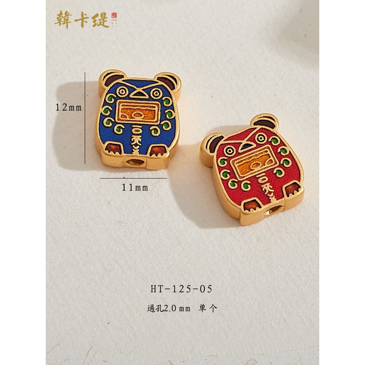 Bộ Hạt Xâu Chuỗi Bằng Đồng Mạ Vàng Hình Đầu Bướm Cá Hổ Gấu Kèm Vòng Tay Diy