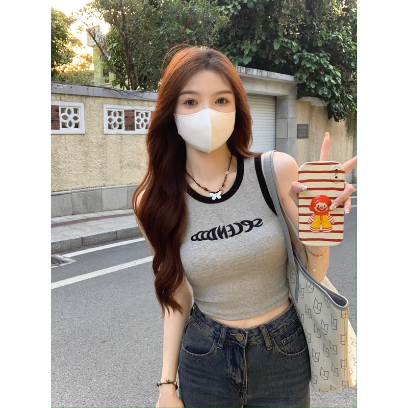 NRVP Áo Tank Top Màu Sắc Đơn Giản Thoải Mái Quyến Rũ Cho Nữ