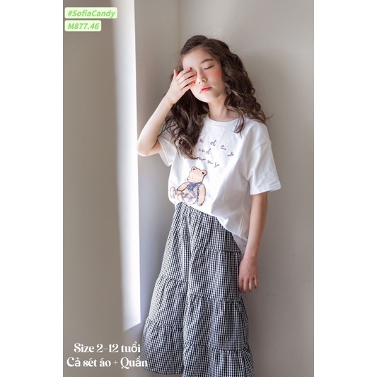 Set áo phông + quần váy cho Bé