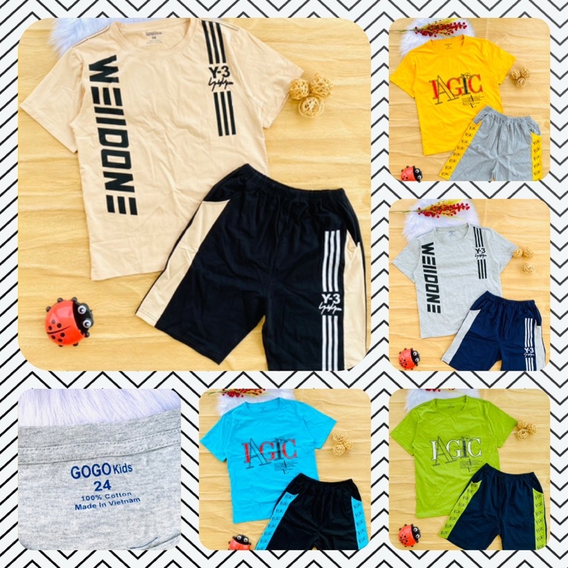 🚗 Bộ cotton hàng shop bé trai từ 55-75kg