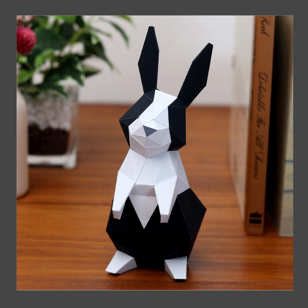Mô hình động vật 3D bằng giấy - Thỏ (Rabbit / Polygon alimals - papercraft)