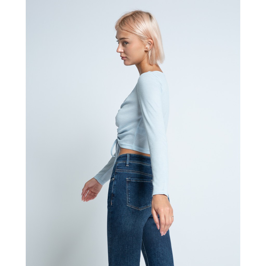 Áo thun croptop ngực rút dây dài tay J-P Fashion 10206502 ST4 CT6