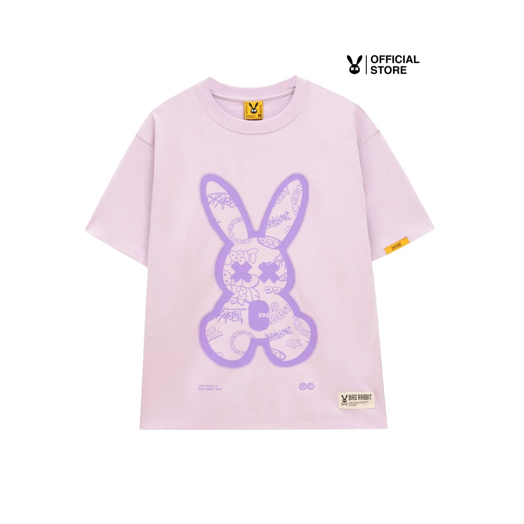 Áo Thun Unisex Bad Rabbit PURPLE SPRAY RABBIT 100% Cotton - Local Brand Chính Hãng