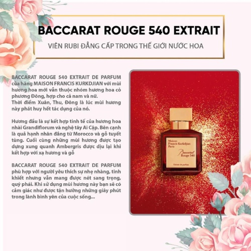 Nước Hoa Nam Nữ Maison Baccarat Rouge 540 EDP - Biểu Tượng Của Sự Giàu Sang Phú Quý - Teen_Perfume