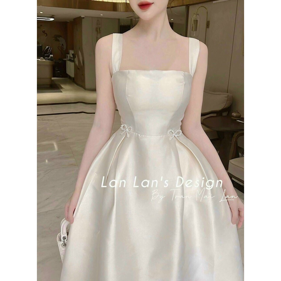 ĐẦM THỜI TRANG NỮ ĐI TIỆC,ĐẦM TAPTA DÂY ĐÍNH NƠ ĐÁ XÒE SANG CHẢNH