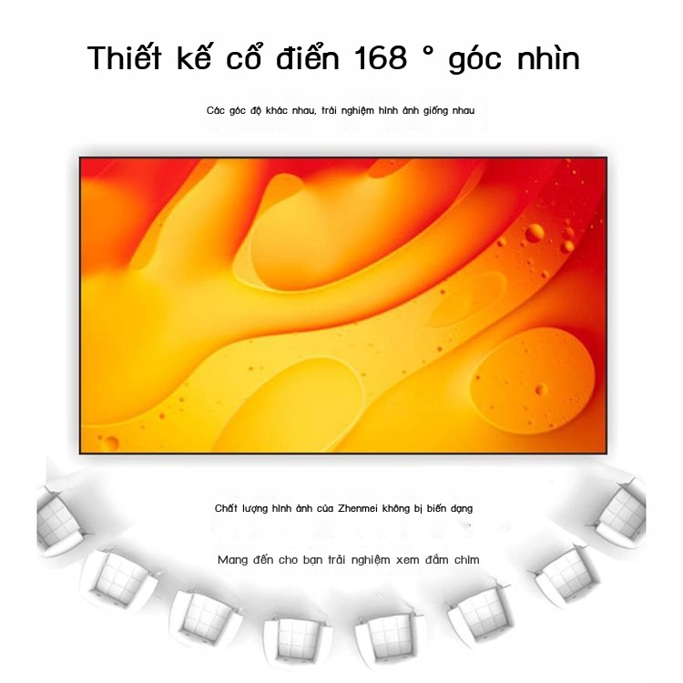 Màn chống chói máy chiếu khung tranh pha lê xám gia đình kim loại độ nét cao 4k hình đen viền siêu hẹp treo tường