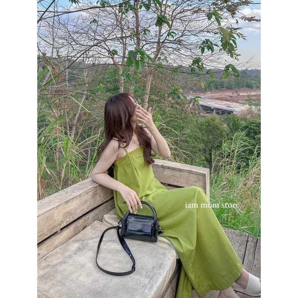 Muse Dress - Váy linen dài lưng chun co dãn