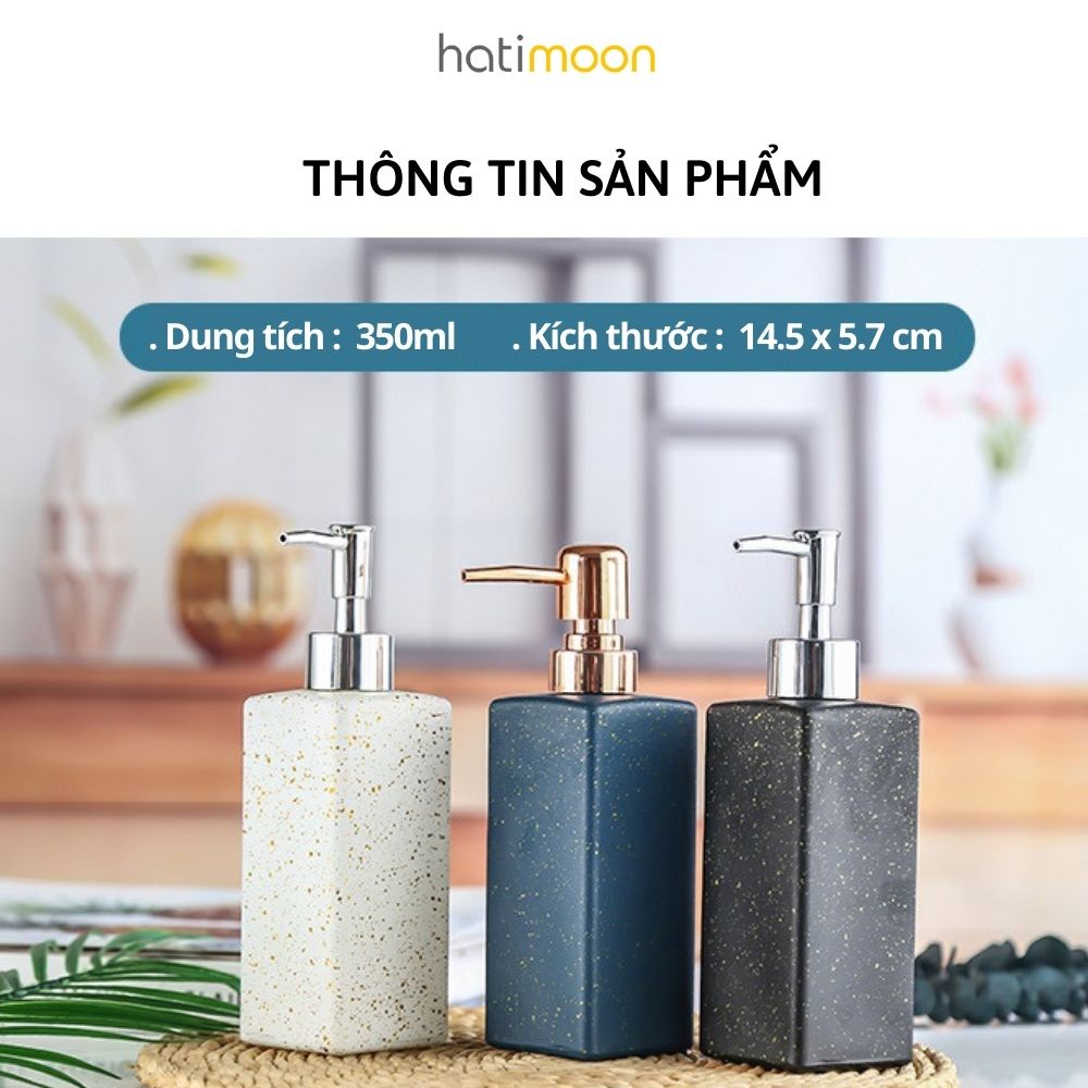 Bình chiết mỹ phẩm, chai chiết dầu gội thủy tinh dạng vòi ấn Hatimoon
