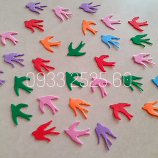 20 chim én bằng giấy xốp  2 x1.7cm_ Hình trang trí thiệp, phong thư, bao thư, bưu thiếp, phong bì, bao lì xì