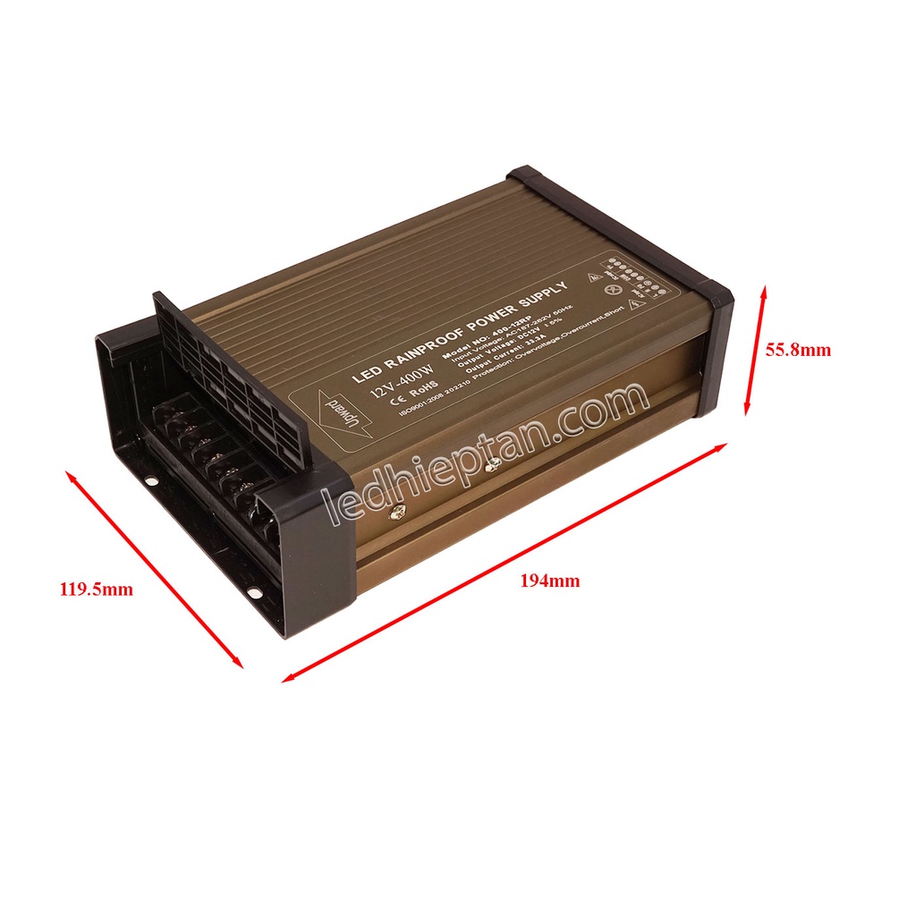 Nguồn LED 12V33A 400W ngoài trời Bảo hành 12 tháng