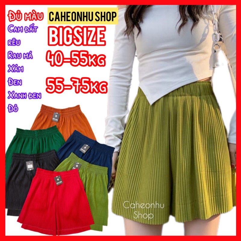 Quần đùi nữ BIGSIZE thun dập ly siêu mát form thoải mái