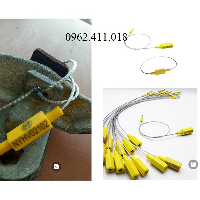 Combo 100 Seal cáp / Seal chì dây / Kẹp chì dây niêm phong container có seri