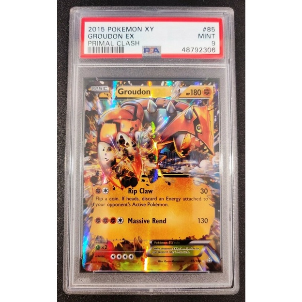 Thẻ Pọkemon Groudon EX Primal Clash 85 160 Pokemon 2015 Rare Graded Mint English Tặng kèm PVC bảo vệ 1459 d18s 1