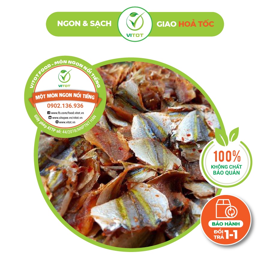 Cá Chỉ Vàng Khô VITOT Khô Cá Chỉ Hàng Loại 1, Thịt Thơm Ngon, Đóng Gói 500gr
