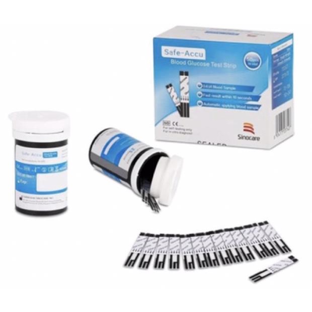 (GIAO NHANH 30 PHUT) Que thử đường huyết SAFE ACCU ( 50 que + 50 kim)