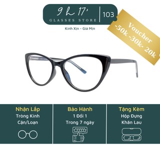Gọng kính mắt mèo form kính dễ đeo bản lề nhíp ôm mặt, chất liệu nhựa tr90 cao cấp Mã 103.9h17