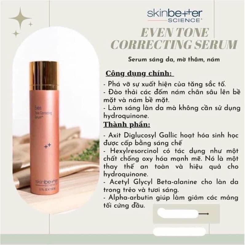 𝗦𝗸𝗶𝗻𝗕𝗲𝘁𝘁𝗲𝗿 𝐒𝐜𝐢𝐞𝐧𝐜𝐞 𝐄𝐯𝐞𝐧 𝐓𝐨𝐧𝐞 𝐂𝐨𝐫𝐫𝐞𝐜𝐭𝐢𝐧𝐠 50ml ,Serum Giảm-Nám, Tàn-Nhang, Sáng Da