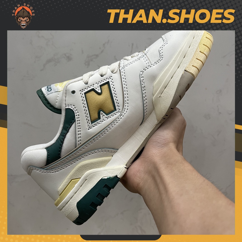 Giày New Balance Aimé Leon Dore x 550 Natural Green, NB 550 Xanh Vàng - Than.Shoes