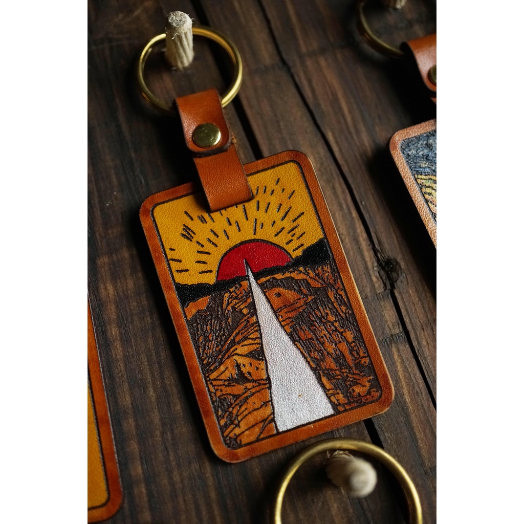 Móc khóa Kim - BST Ngũ Hành - Móc chìa khóa da vẽ tay nhà Đỏ