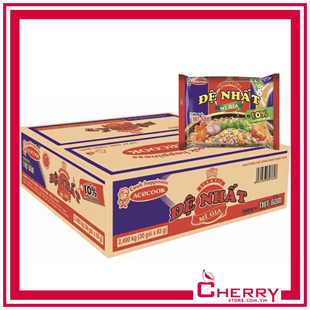 Thùng 30 gói mì Đệ Nhất thịt bằm 82g