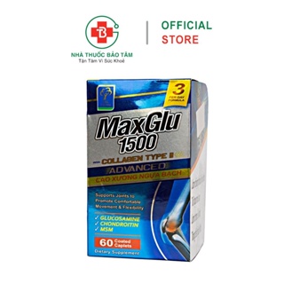 Viên uống MAXGLU 1500 thoái hoá xương khớp, đau lưng, mỏi gối - Hộp 60 Viên