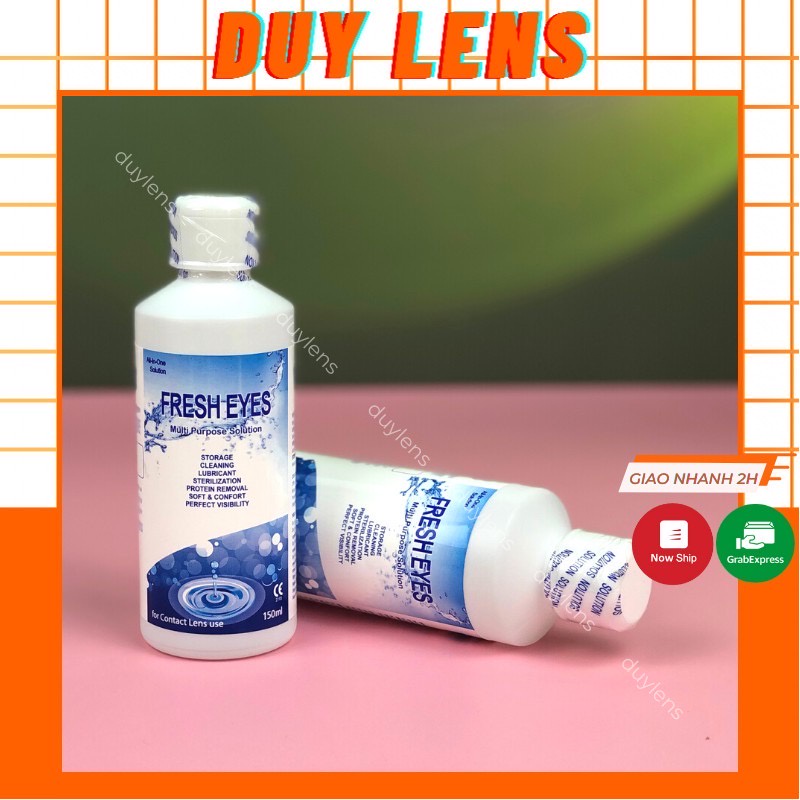 Combo cấp ẩm và bảo quản lens Nước ngâm lens + Nhỏ mắt lens + Cốc rửa lens