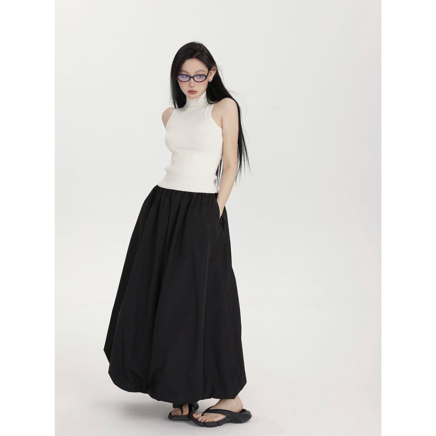 Chân Váy Dài Chữ a Lưng Cao Màu Trơn Phong Cách Thể Thao Thời Trang Mùa Xuân Mới Cho Nữ