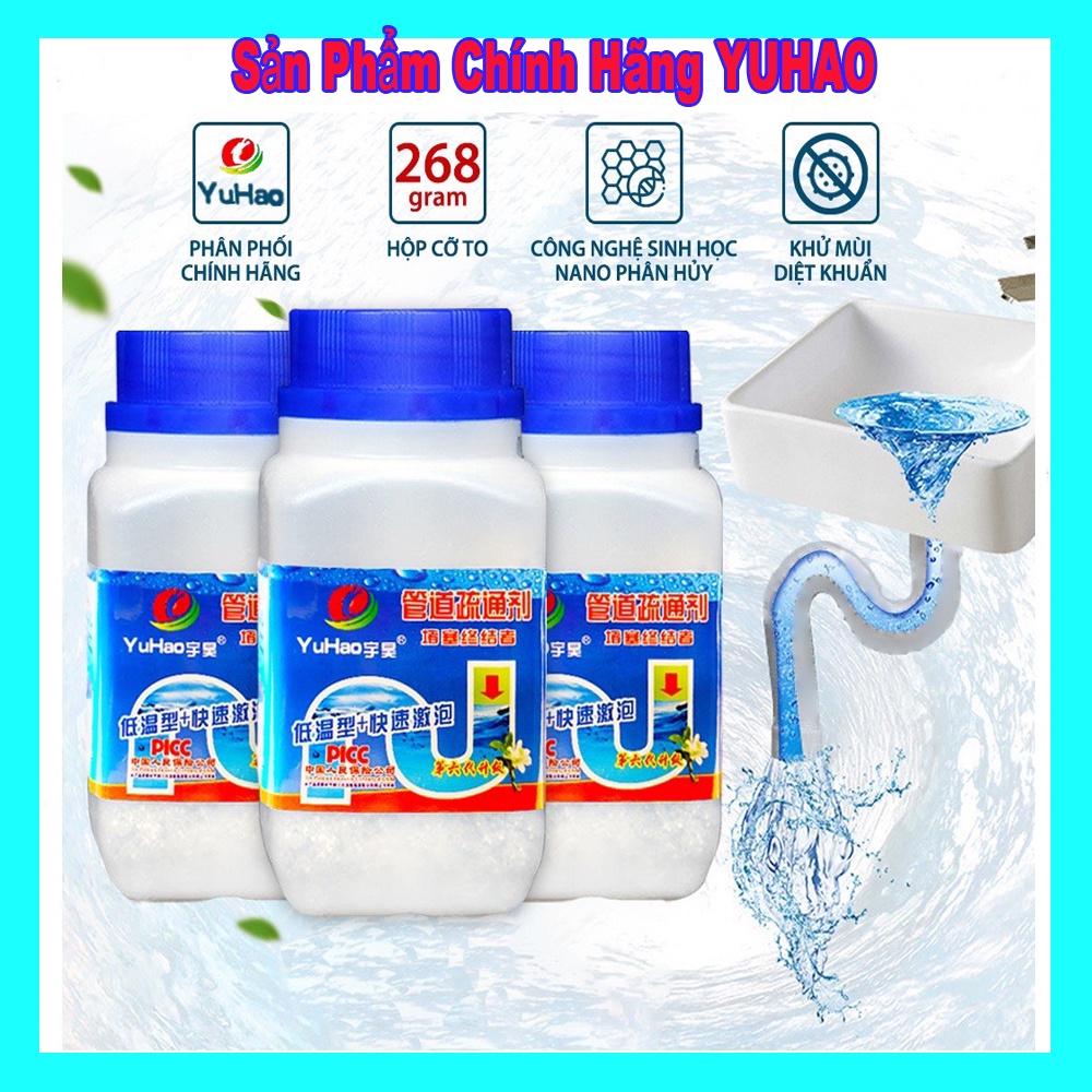 Bột thông cống YUHAO chính hãng - Thông bồn cầu, đường ống, lavabo, bồn rửa bát