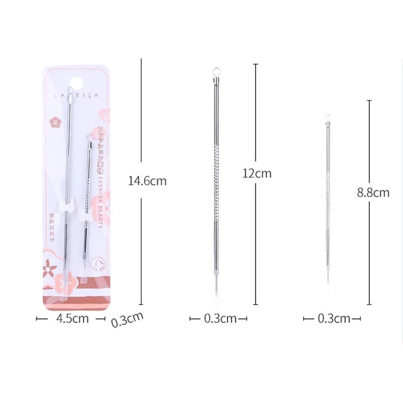 [NHẬP KHẨU][Set 2 Cây] Cây Nặn Mụn Hai Đầu Lameila Acne Needle E097