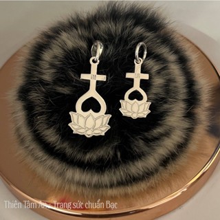  Mặt dây chuyền Thiên Tâm chất liệu bạc ta phiên bản Tòa sen Bình An 2cm và 3cm sắc nét - TTA Jewelry 