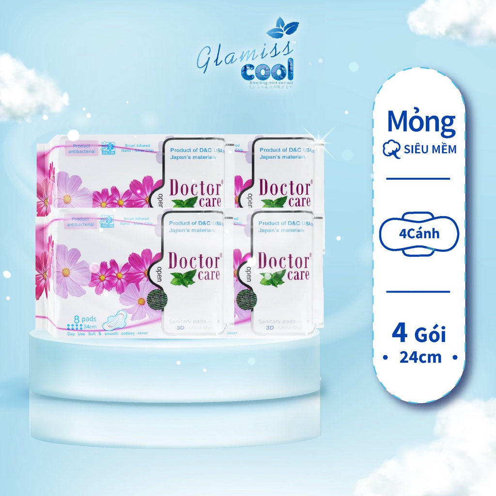 Combo 4 gói băng vệ sinh thảo dược siêu thấm hút Doctor Care ban ngày