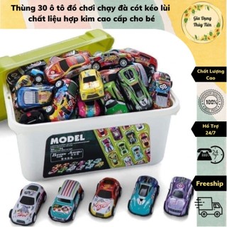 Thùng 30 ô tô đồ chơi chạy đà cót kéo lùi cao cấp cho bé, nhỏ nhắn xinh xắn tổng hợp nhiều loại xe