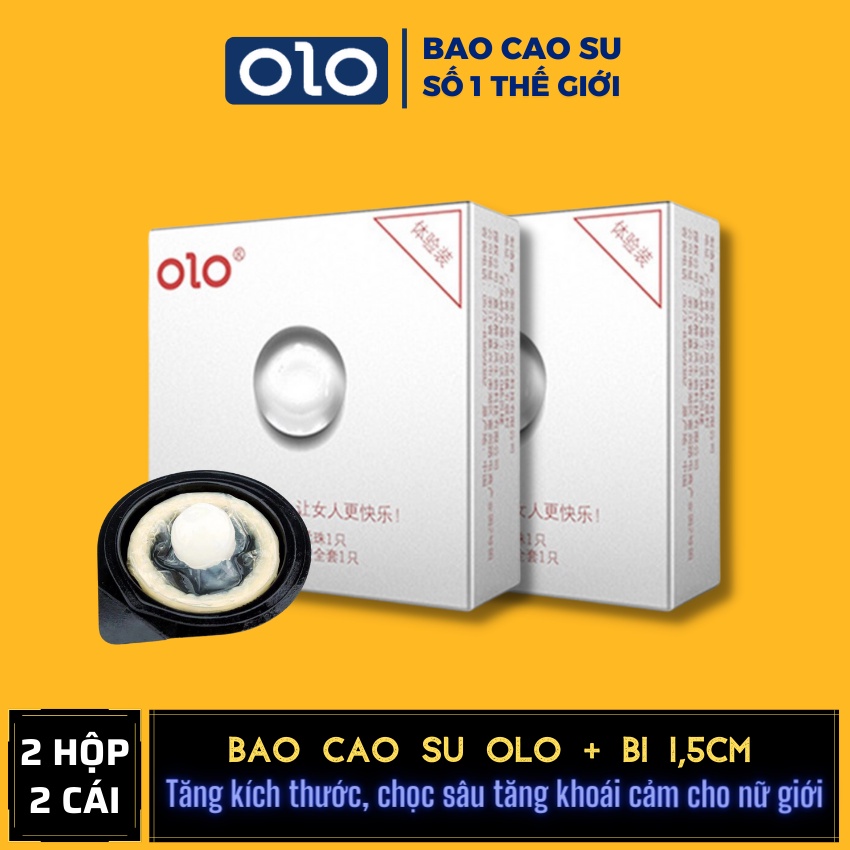 BAO CAO SU SIÊU MỎNG OLO BI 1,5CM (HỘP 1 BAO,1 BI)
