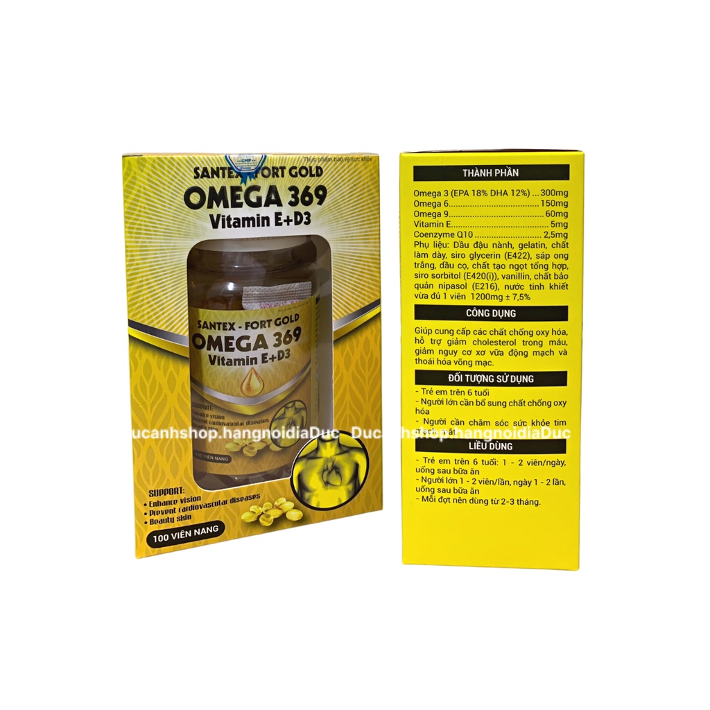 Dầu cá Đức Omega 3 80 viên hỗ trợ phát triển não bộ/ TPBVSK Santex Omega 369 100 viên