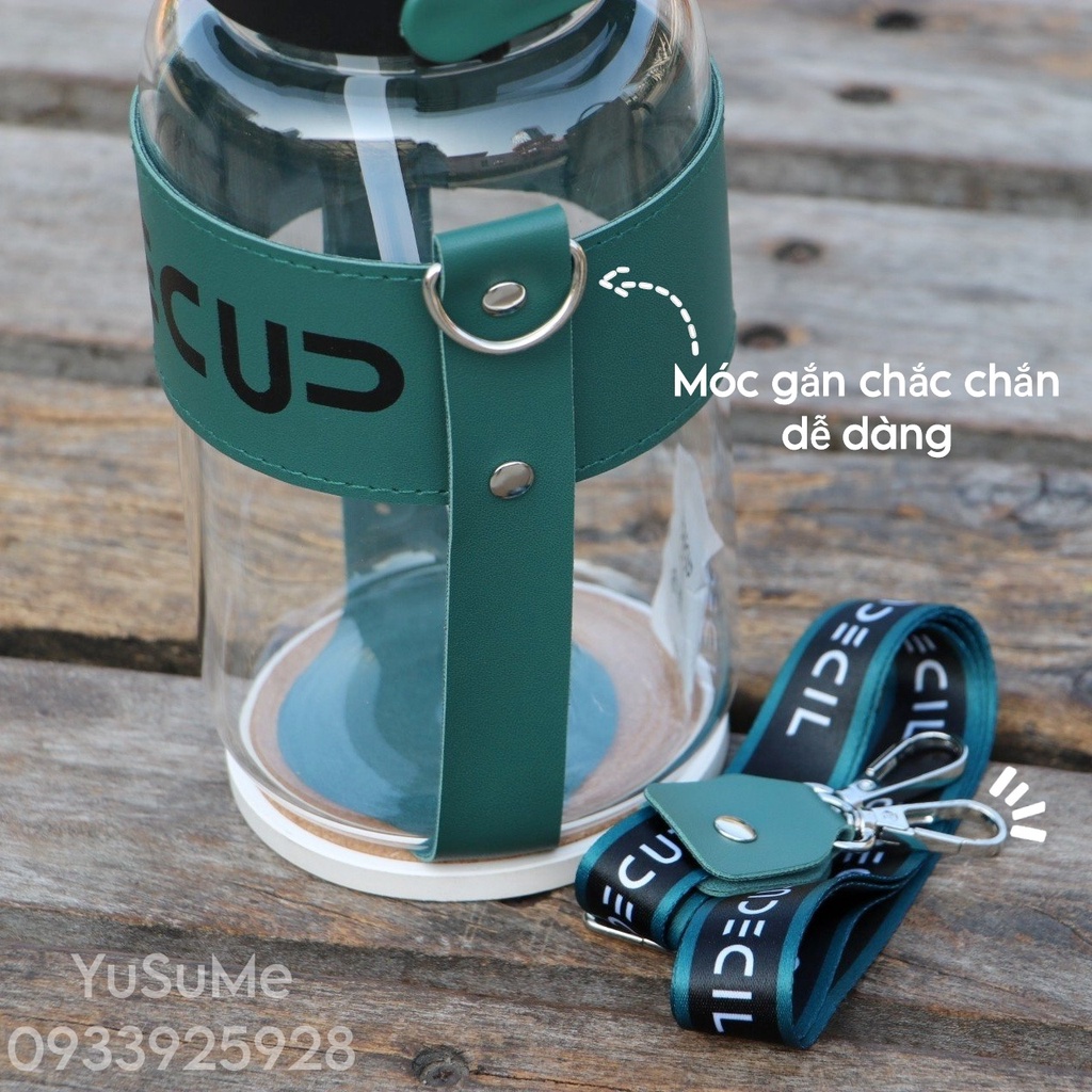 Bình Nước❤️FREESHIP❤️Thủy Tinh 1500ML Thể Thao Kèm Sticker 3D