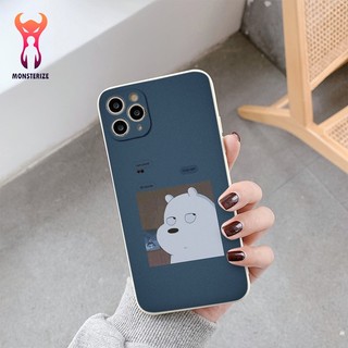 Ốp lưng cạnh vuông bảo vệ camera hình gấu bểu cảm dành cho iphone 6/8/7/plus/x/xr/xsmax/11/12/13/14 pro max - e7102
