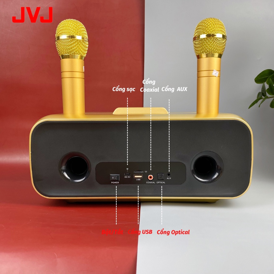 Loa bluetooth karaoke 2 mic SD-318 JVJ Không dây, kèm 2 mic công suất lớn 30W - Bảo hành 6 Tháng