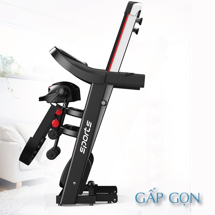 Máy chạy bộ điện đa năng HAMIGO SPORT130 tốc độ 14km kèm máy đánh mỡ bụng tập tại nhà