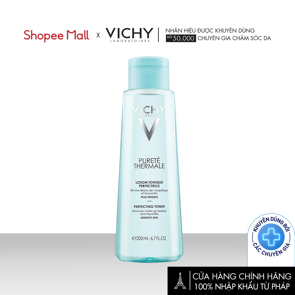 Nước cân bằng cấp ẩm dành cho da nhạy cảm Vichy Purete Thermale Perfecting Toner 200ml
