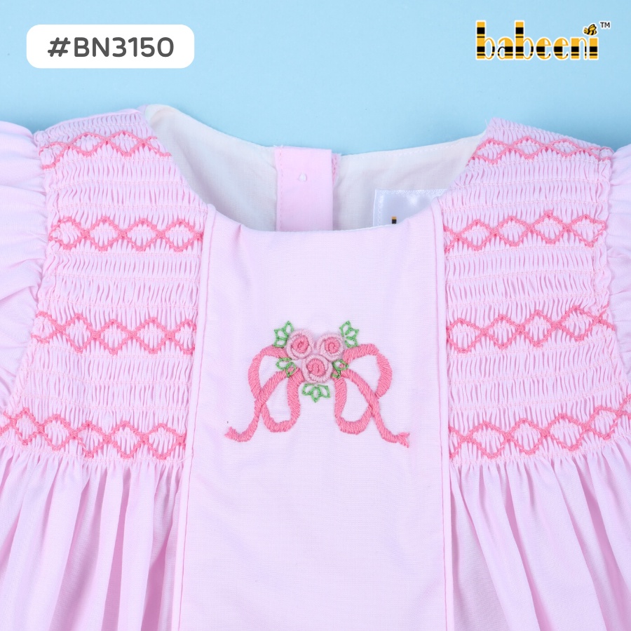 Váy đầm công chúa thêu tay hồng cao cấp BABEENI dành cho bé gái- BN3150