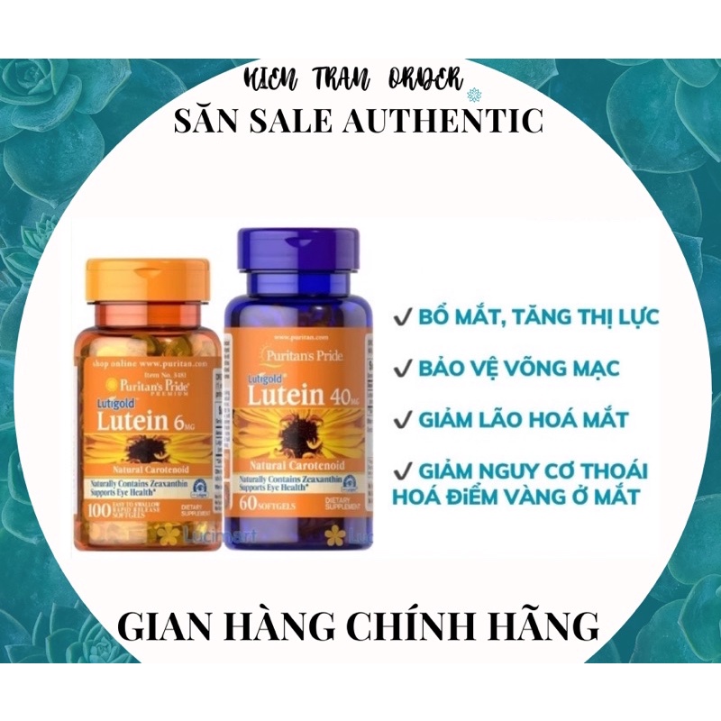 Viên uống bổ mắt, hỗ trợ thị lực Lutein Puritans